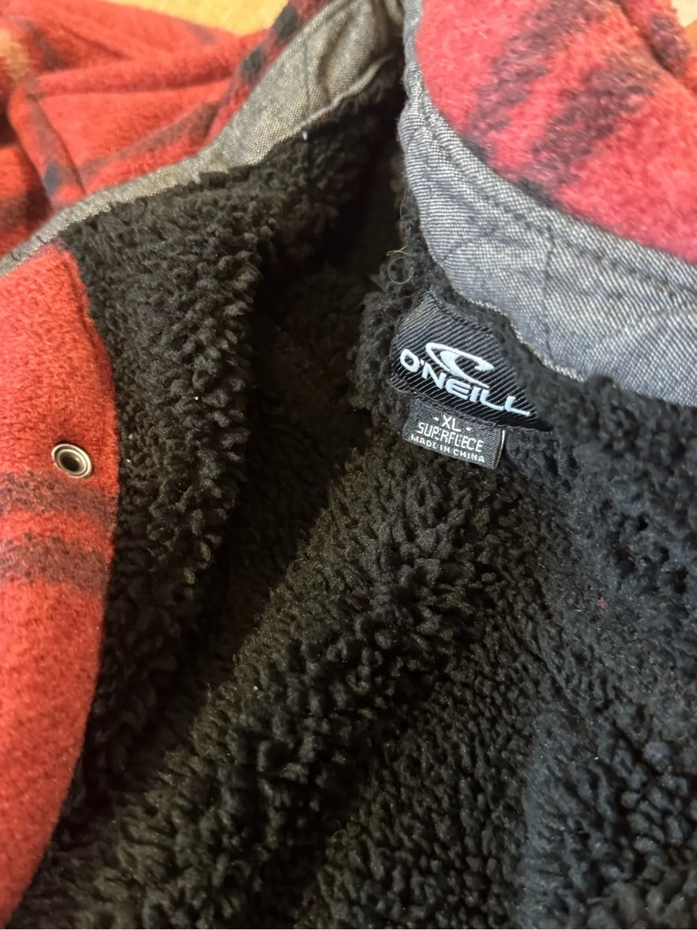 Men's O’Neill Plaid Fleece-Lined Shacket (XL)